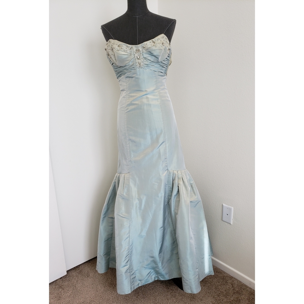 Badgley Mishka Strapless Maxi Dress Gown 4